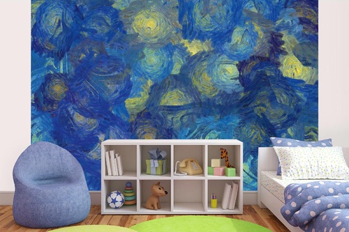 Vlies Fototapete - Abstrakter blauer Hintergrund 375 x 250 cm